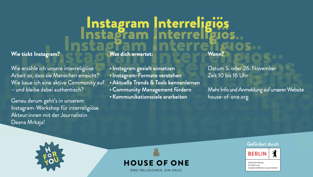 Instagram interreligiös - Flyer zum Workshop November 2025